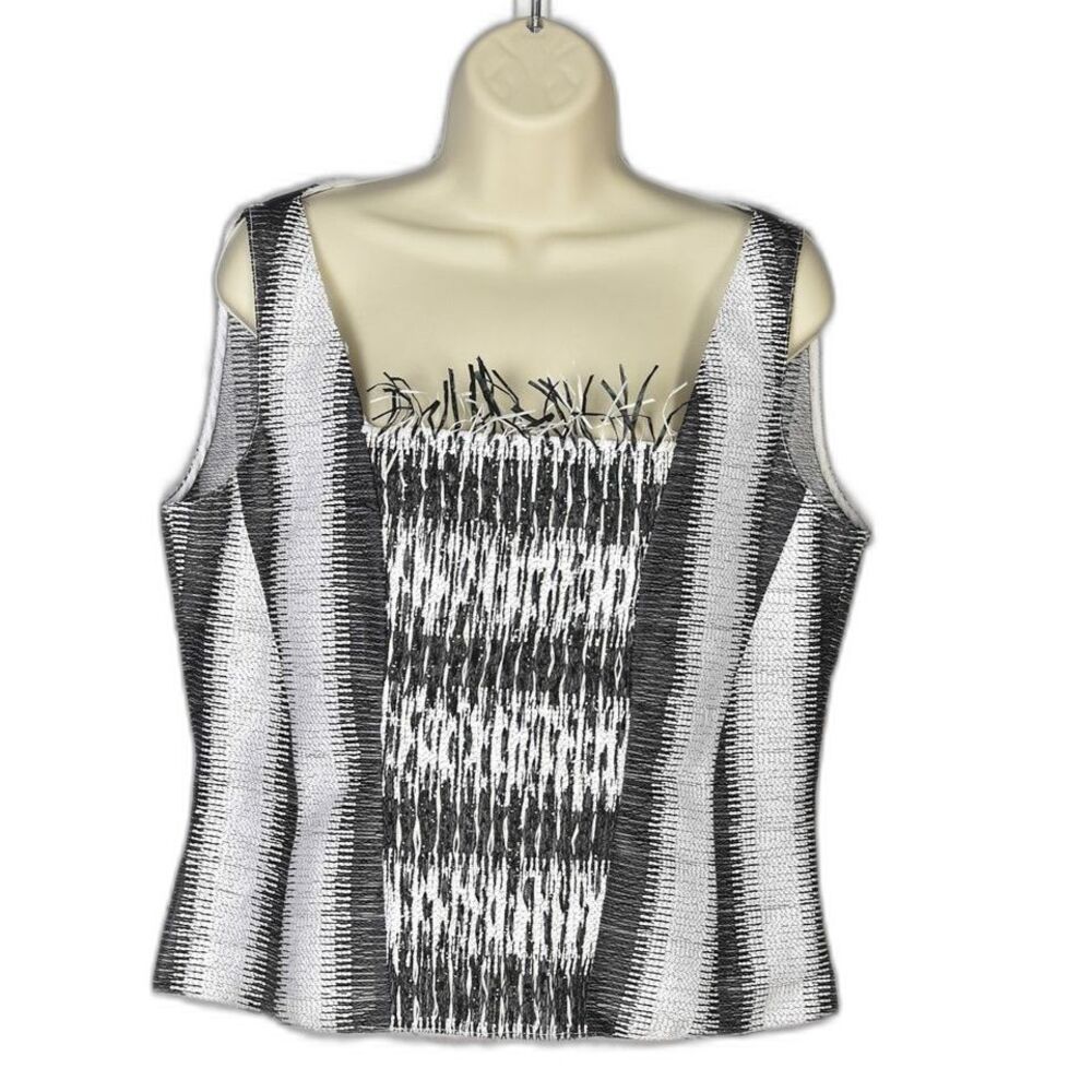 Carlo Pignatelli Dressy Modern Sleeveless Beaded Blouse  Size 16 {EX+}